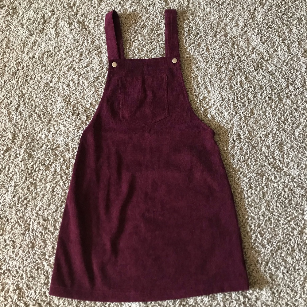 Berry Purple Corduroy Overall Dress